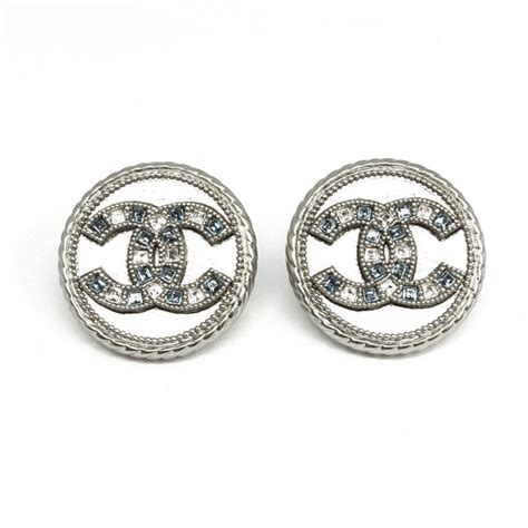 cheap chanel logo earrings|pre owned chanel earrings.